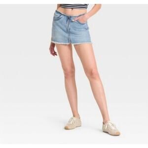 Wild fable womans low rise zip front denim mini skirt XS
